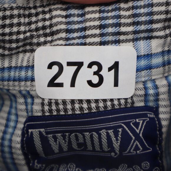 Wrangler Shirt Mens Medium Blue 20X Outdoor Fish Hike Camp Work Button Up - Picture 16 of 16